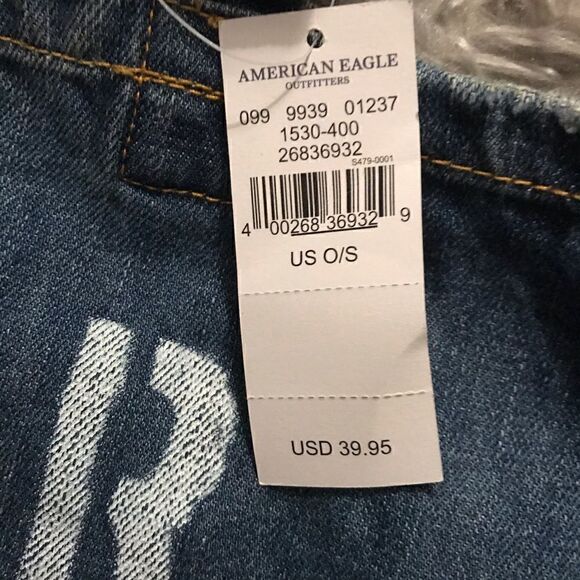 American Eagle denim shoulder bag distressed NWT - Picture 2 of 6